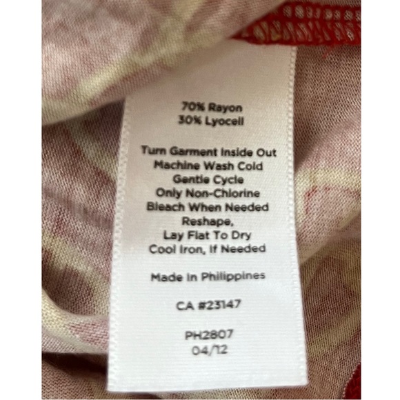 Talbots Women’s Burnt Orange Gold Chain Print Keyhole Knit Long Sleeve Top Large - Picture 5 of 6